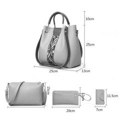 Women's Pu 4Pcs Women Faux Leather Handbags