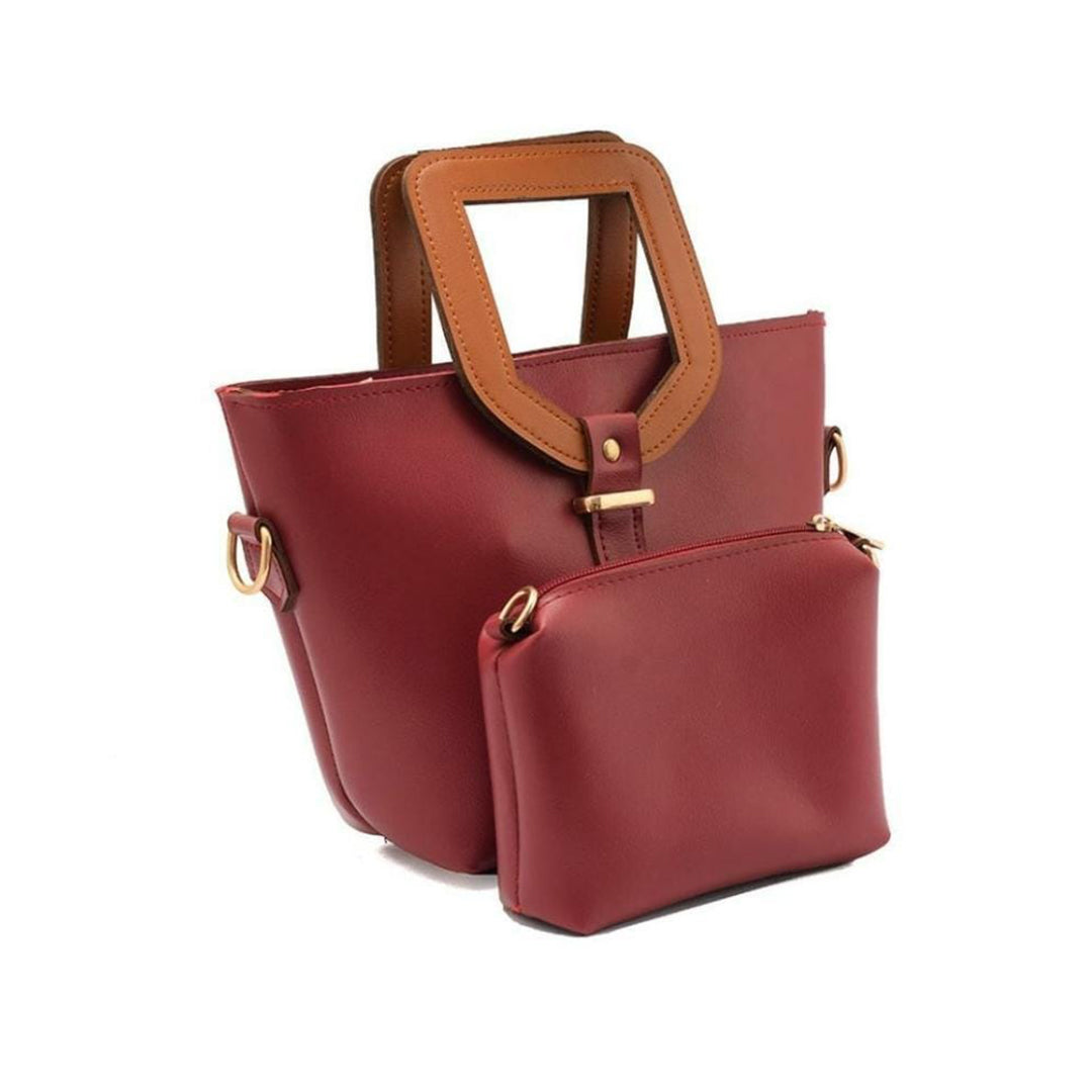 Voyage PU Leather Handbag, Maroon Bag