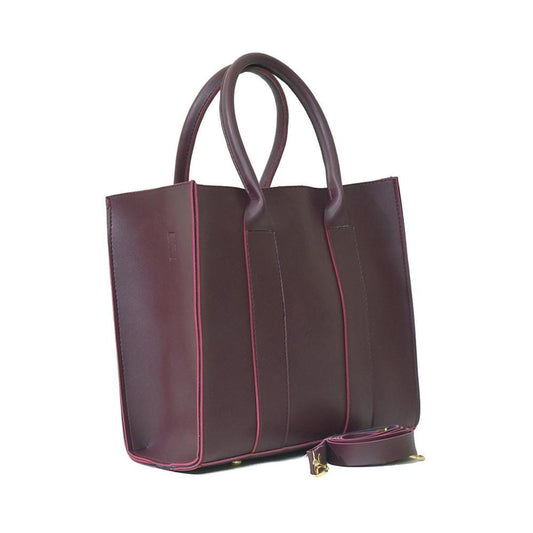 Women's Pu Leather Tote Alberta Maroon