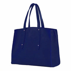 Women's Faux Leather Crew Tote Blue