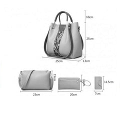 Women's Pu Leather 4Pcs Women Faux Leather Handbags