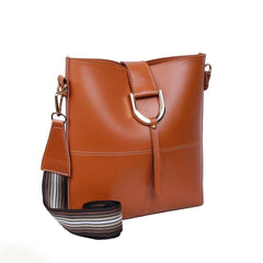 Women's Pu Leather Bob Brown Cross Body Bag