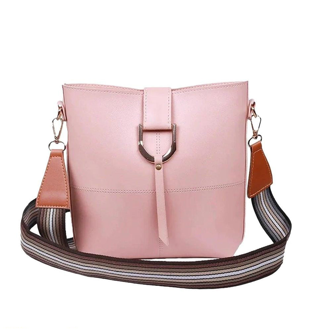 Women's Pu Leather Bob Pink Cross Body Bag