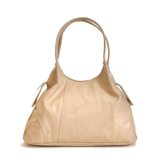 Miami Leather Shoulder Bag, Beige