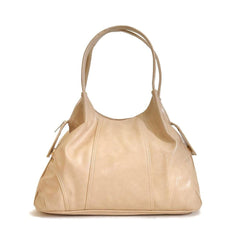 Miami Leather Shoulder Bag, Beige