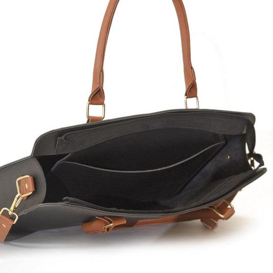 Women's Synthetic Suede Craze Laptop Bag Suede Black