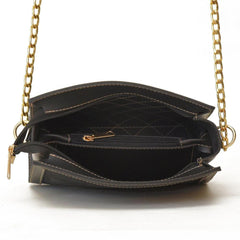 Women's Synthetic Sonic Crossbody Black Bag