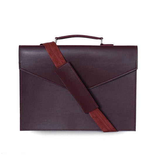 Brooks Synthetic Leather Laptop Bag, Maroon