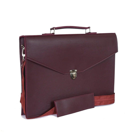 Brooks Synthetic Leather Laptop Bag, Maroon