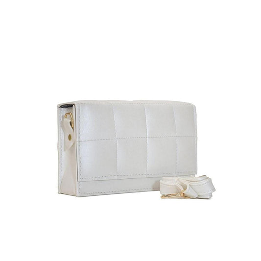 Madrid Faux Leather Crossbody Bag, White.