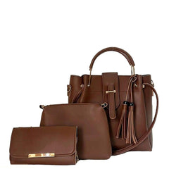 Alexa 3Pc Handbag, Chocolate Brown