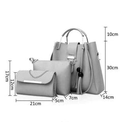 Alexa 3Pc Handbag, Chocolate Brown