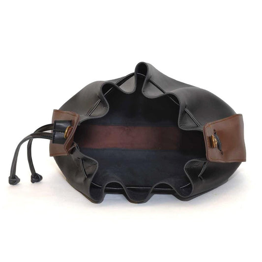 Bali PU Leather Bucket Bag, Black