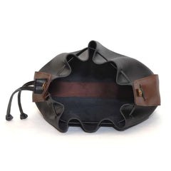 Bali PU Leather Bucket Bag, Black