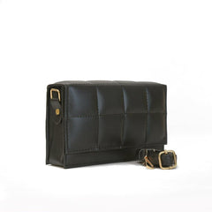 Madrid Faux Leather Crossbody Bag, Black