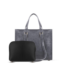 BagX - Zara 2 Pcs Grey PU Leather Totebag, Grey