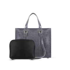 BagX - Zara 2 Pcs Grey PU Leather Totebag, Grey