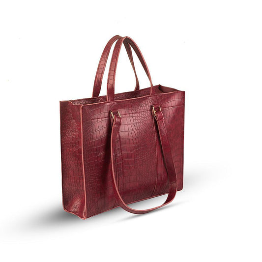 BagX - Zara 2 Pcs Maroon PU Leather Totebag, Maroon