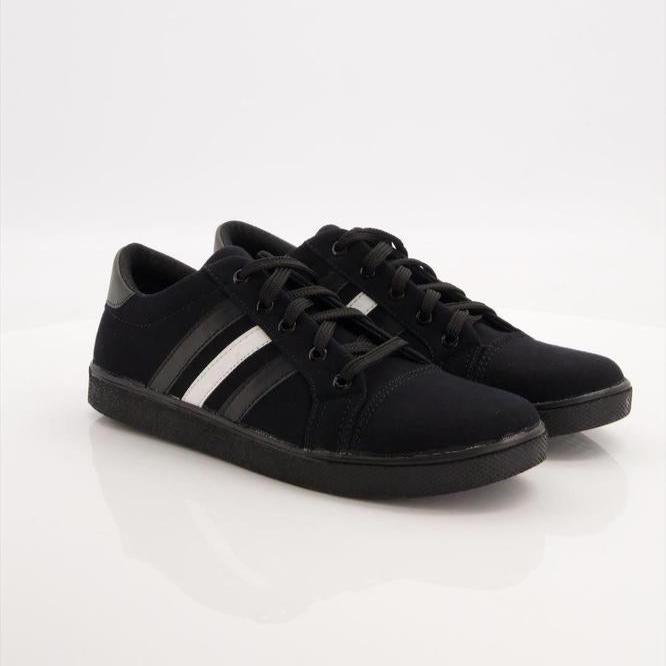 Black Camel Stripes Sneakers 555, Black