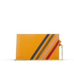 BagX -Trace PU Leather Clutch, Mustard