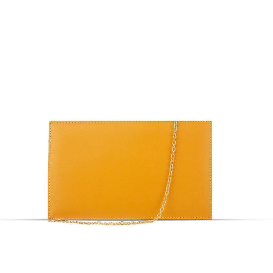 BagX -Trace PU Leather Clutch, Mustard