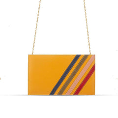 BagX -Trace PU Leather Clutch, Mustard