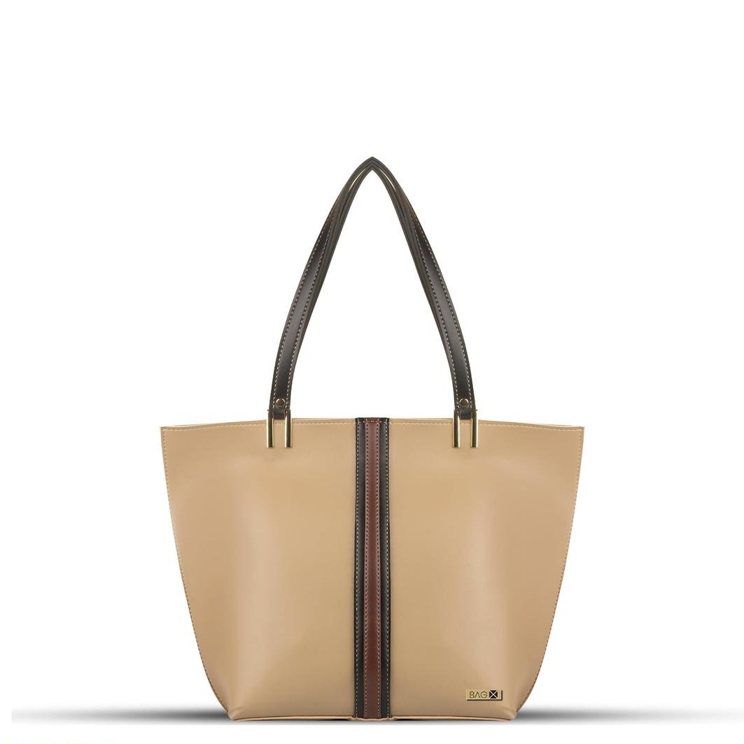 BagX - Celeste Beige PU Leather Totebag, Beige