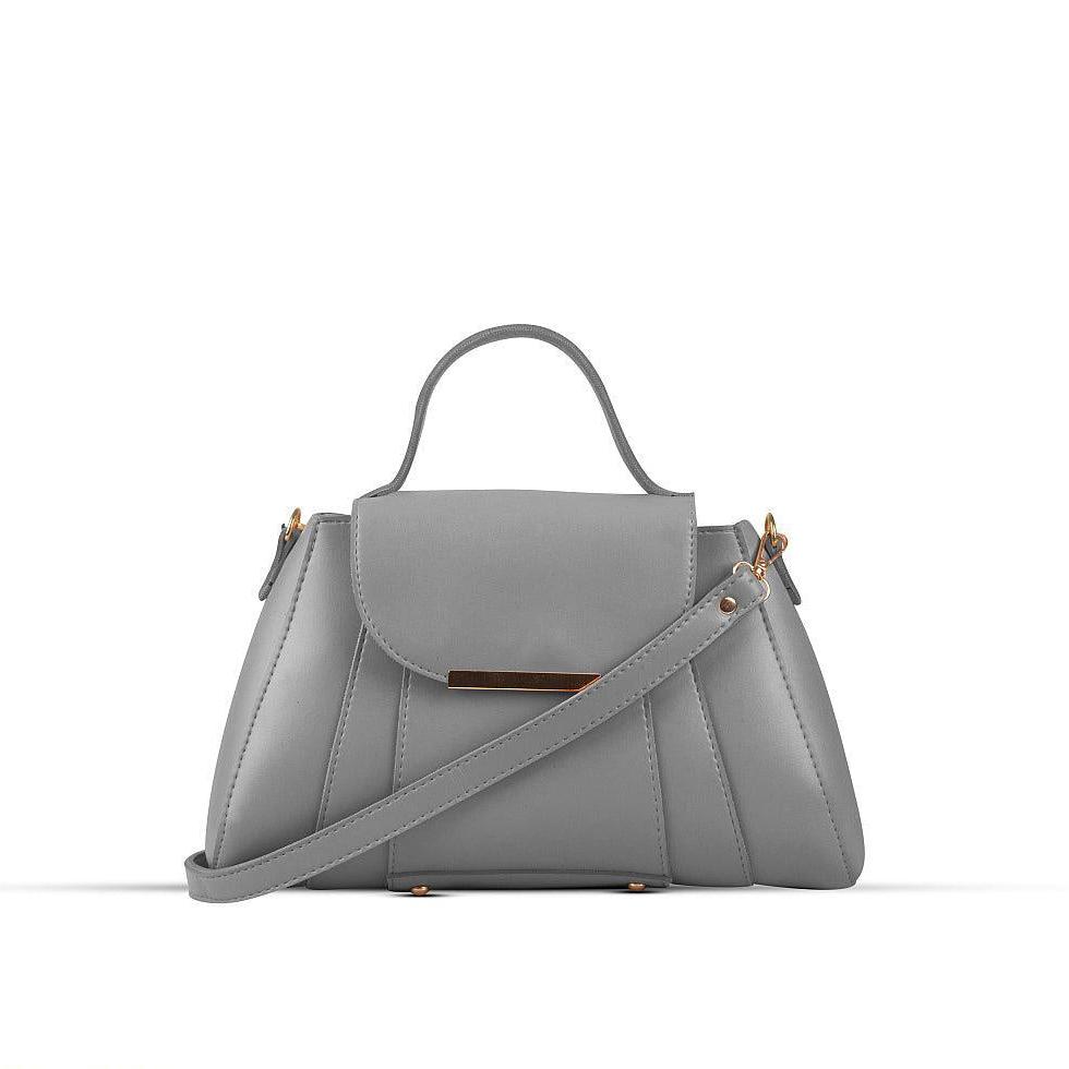 BagX - Opal Grey PU Leather Shoulderbag, Grey