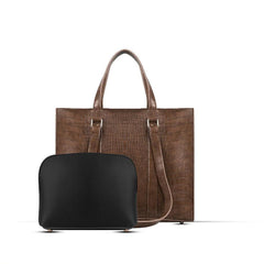 BagX - Zara 2 Pcs Choco PU Leather Totebag, Brown