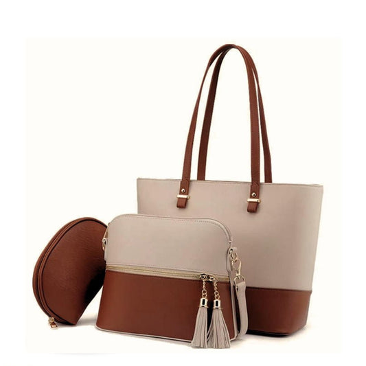 BagX - Grace Beige / Brown PU Leather Shoulderbag, Brown