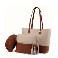 BagX - Grace Beige / Brown PU Leather Shoulderbag, Brown