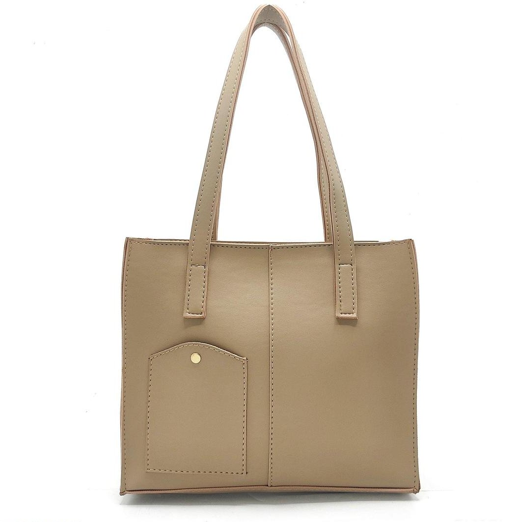 BagX - Tina Beige PU Leather Totebag, Beige