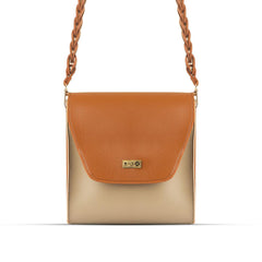 BagX - Glow Beige / Brown PU Leather Crossbody, Brown