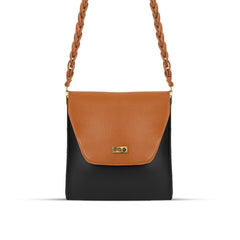 BagX - Glow Black / Brown PU Leather Crossbody, Brown