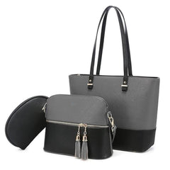 BagX - Grace Grey / Black PU Leather Shoulderbag, Grey