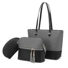 BagX - Grace Grey / Black PU Leather Shoulderbag, Grey