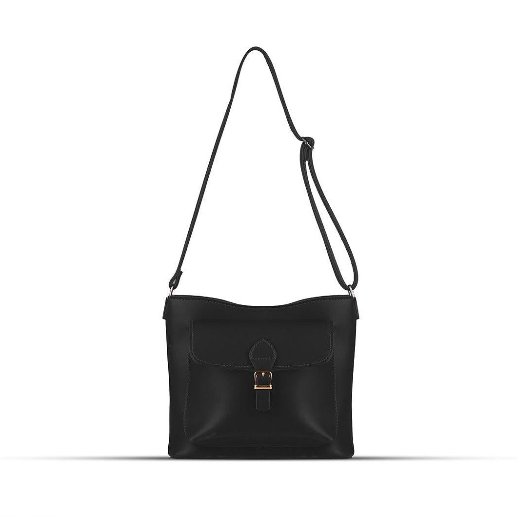 BagX - Coco Black PU Leather Shoulderbag, Black