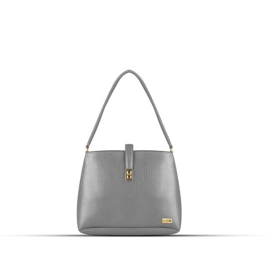 BagX - Marigold Grey PU Leather Handbag, Grey