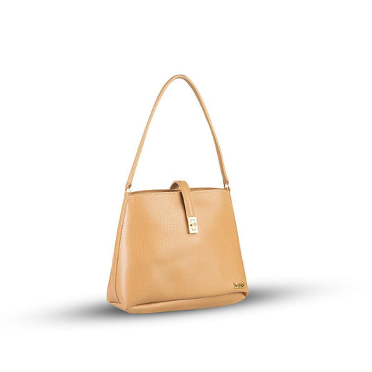 BagX - Marigold Beige PU Leather Handbag, Beige