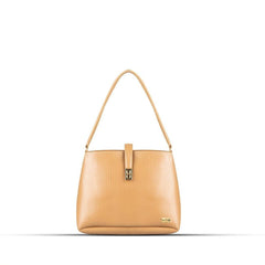 BagX - Marigold Beige PU Leather Handbag, Beige