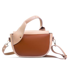 Bag X-Pu Leather Twisted Handle Beige Handbag