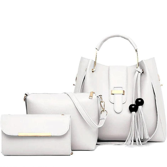 Bag X-Pu Leather Alexa 3 Piece White Handbag