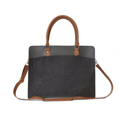 BagX -Women's Synthetic Suede Craze Laptop Bag Suede Black