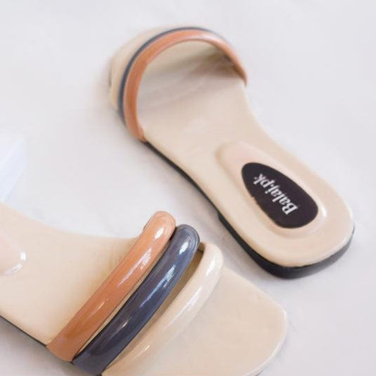 Elegance In Every Step Stylish Slippers, Off White