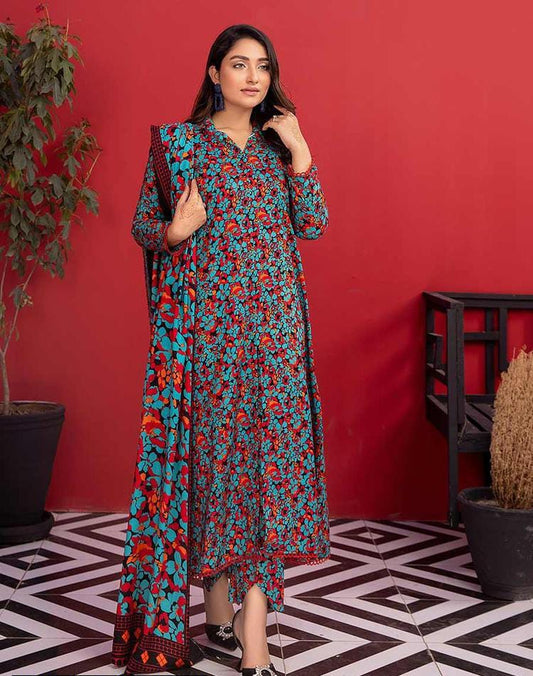 3 Pcs Women Unstitched Linen Printed Suit -Soha