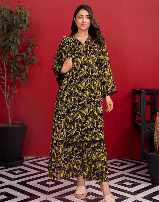 3 Pcs Women Unstitched Linen Printed Suit -Soha