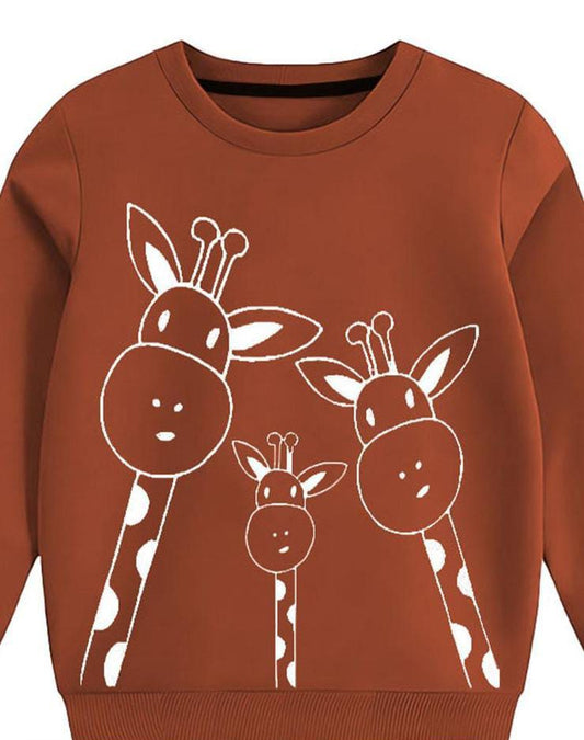 Kids Flees SWeatshirt - Giraffe Printing