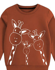 Kids Flees SWeatshirt - Giraffe Printing