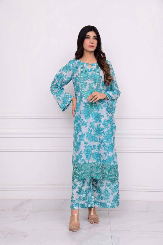 2Pcs Norans Silk Lawn Printed Suit