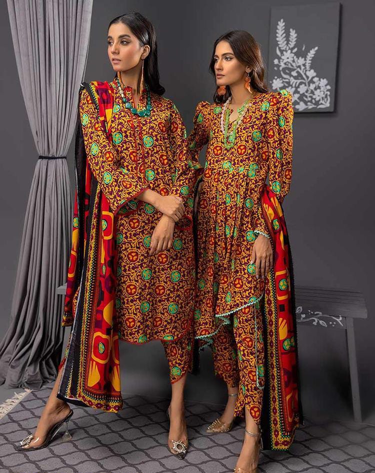 3 Pcs Women Unstitched Linen Printed Suit -Soha